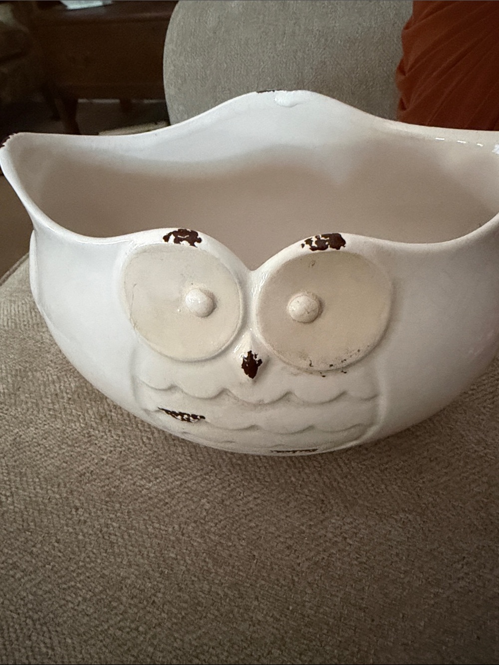 Ashland White Ceramic Owl Planter